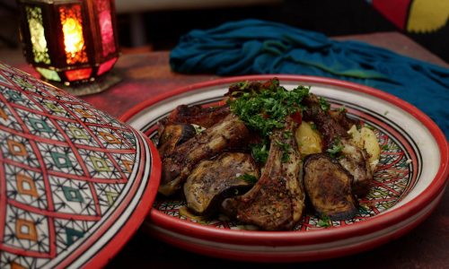 Authentic Moroccan Lamb Tagine. Festive hot food for the Eid. High quality 4k footage